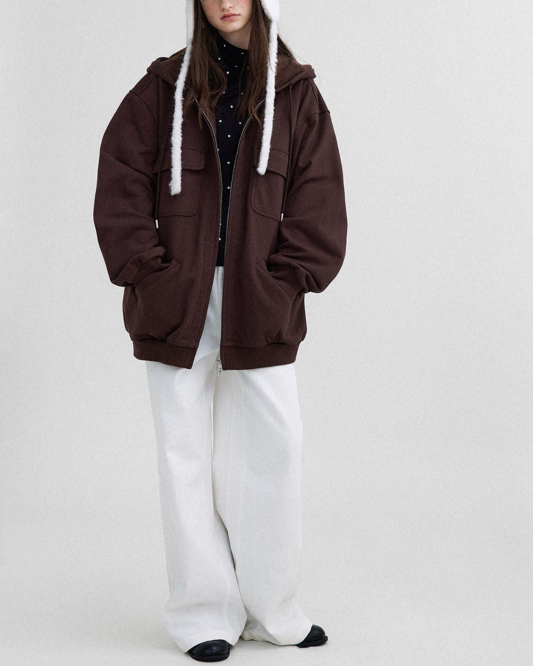 Airy High-neck Polka Dot Knit　KN037