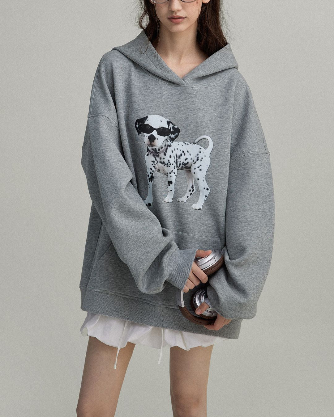 Dalmatian Print Oversized Hoodie　HD002