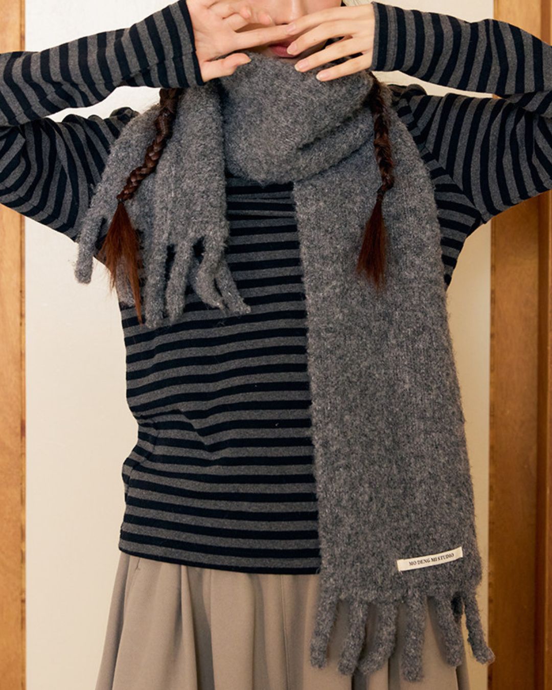 Border Thick Long Sleeve T-Shirt　LT020