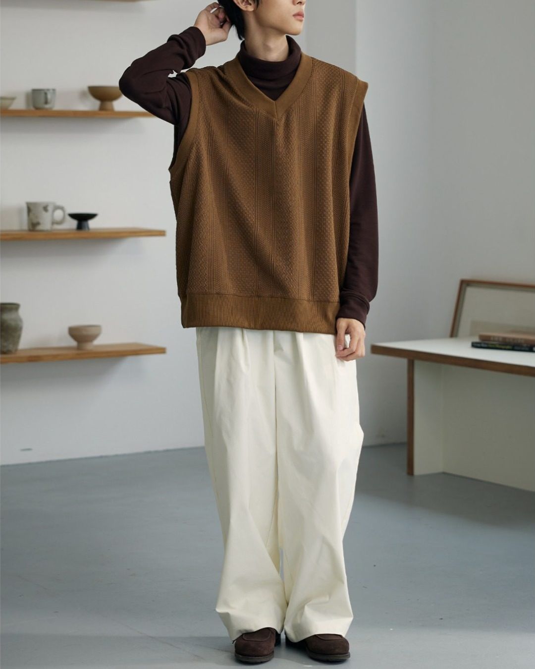 Casual Straight Pants With Mini Bag　PT034