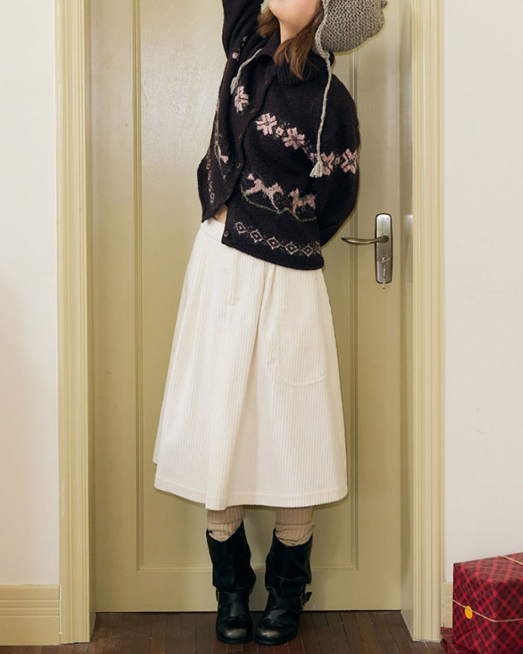 Horse Jacquard Collared Knit　KN087