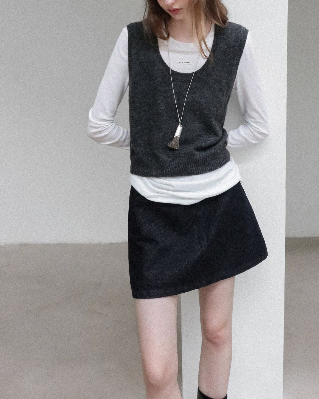 Soft Polo Knit ＆ U-neck Vest　KN023