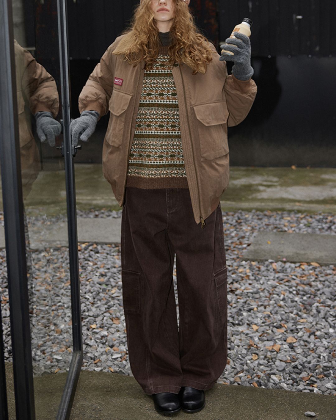 Jacquard Border Knit Vest　KN050