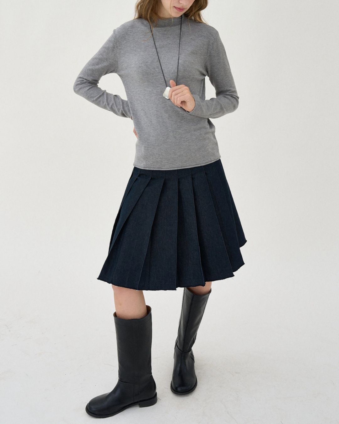 Mock Neck Seamless Knit　KN077