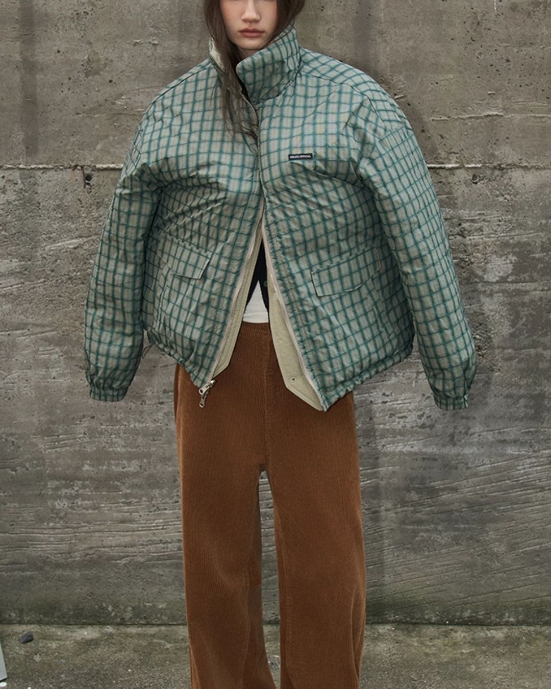 Check Reversible Down Jacket　JK047