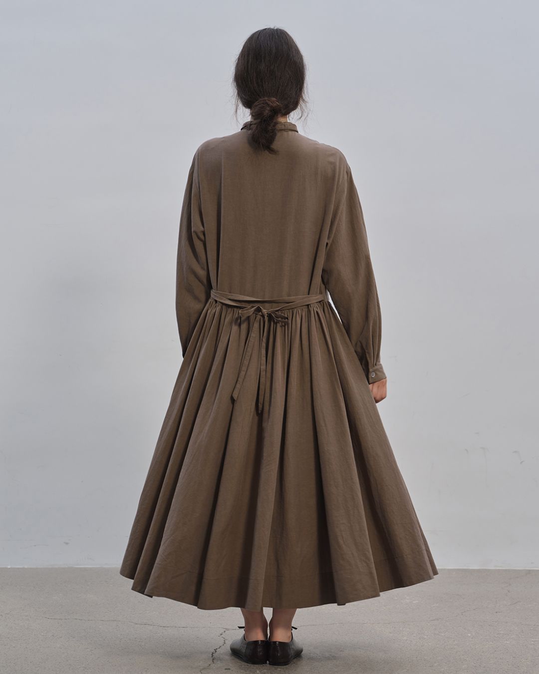 Gathered Long Shirt Dress　OP003