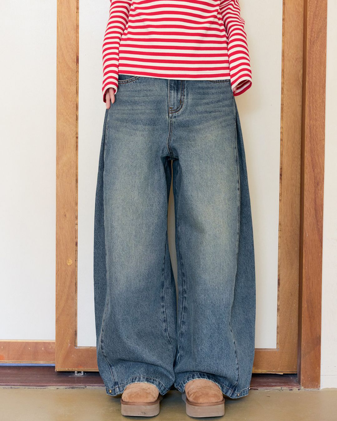 Wide-leg Twist Denim Pants　DP013