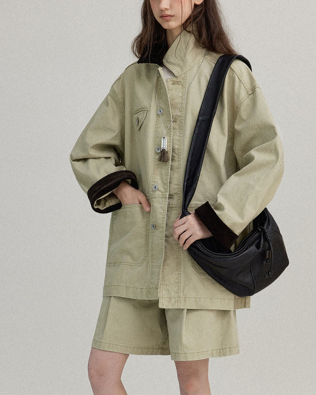 Contrast Color Work Jacket ＆ Shorts　JK015