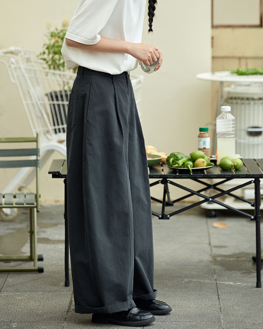 Tucked Wide Curve Pants　PT032