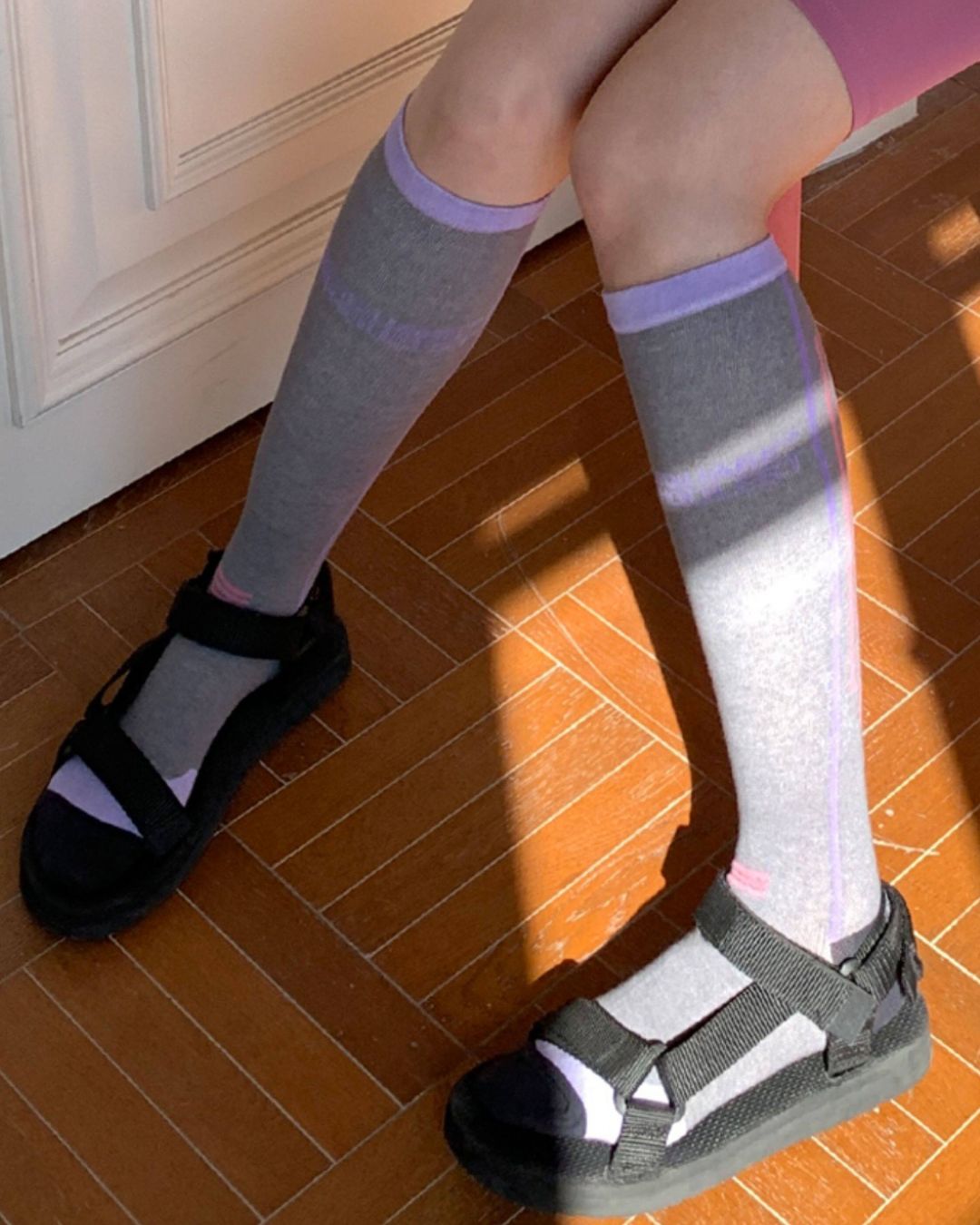 Color Block Sports Knee Socks　OR001