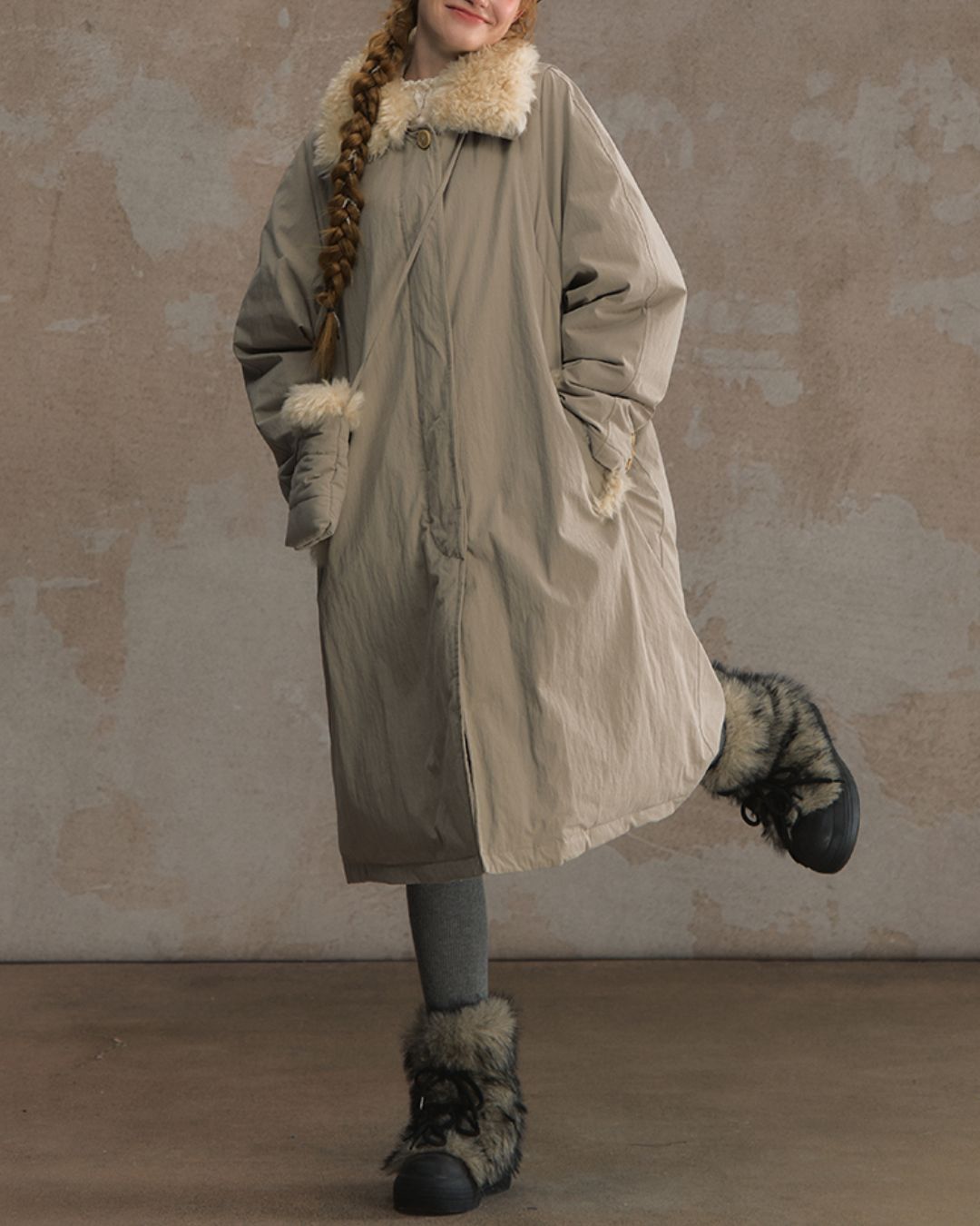 Fur Detail Long Down Coat　CT024