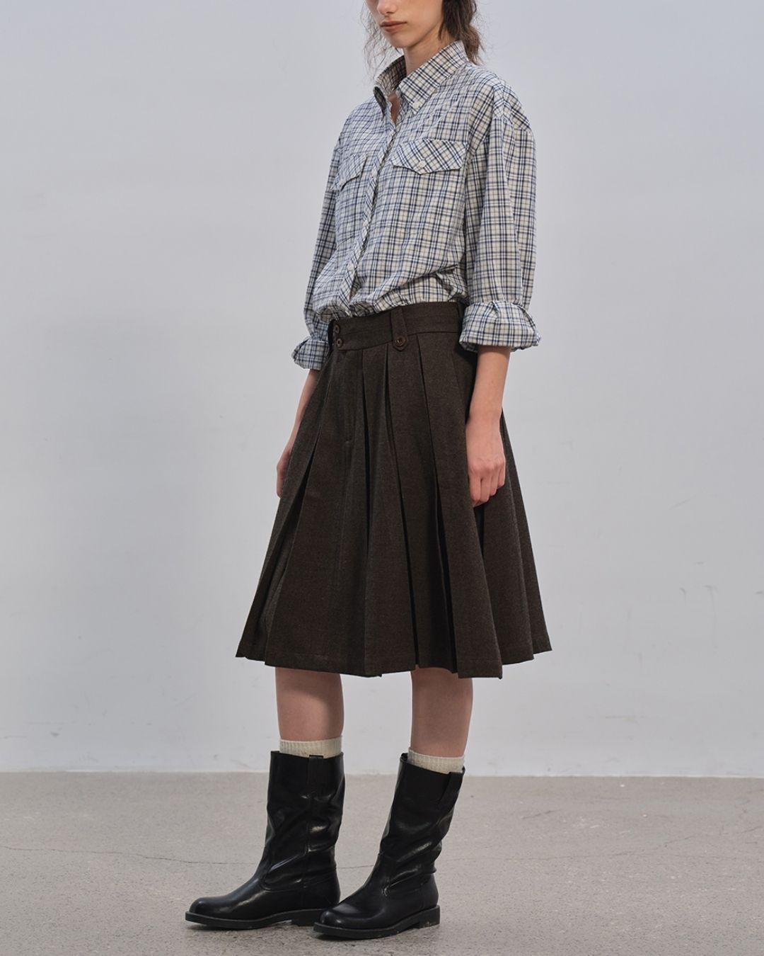 Retro Check Loose Shirt　LS024