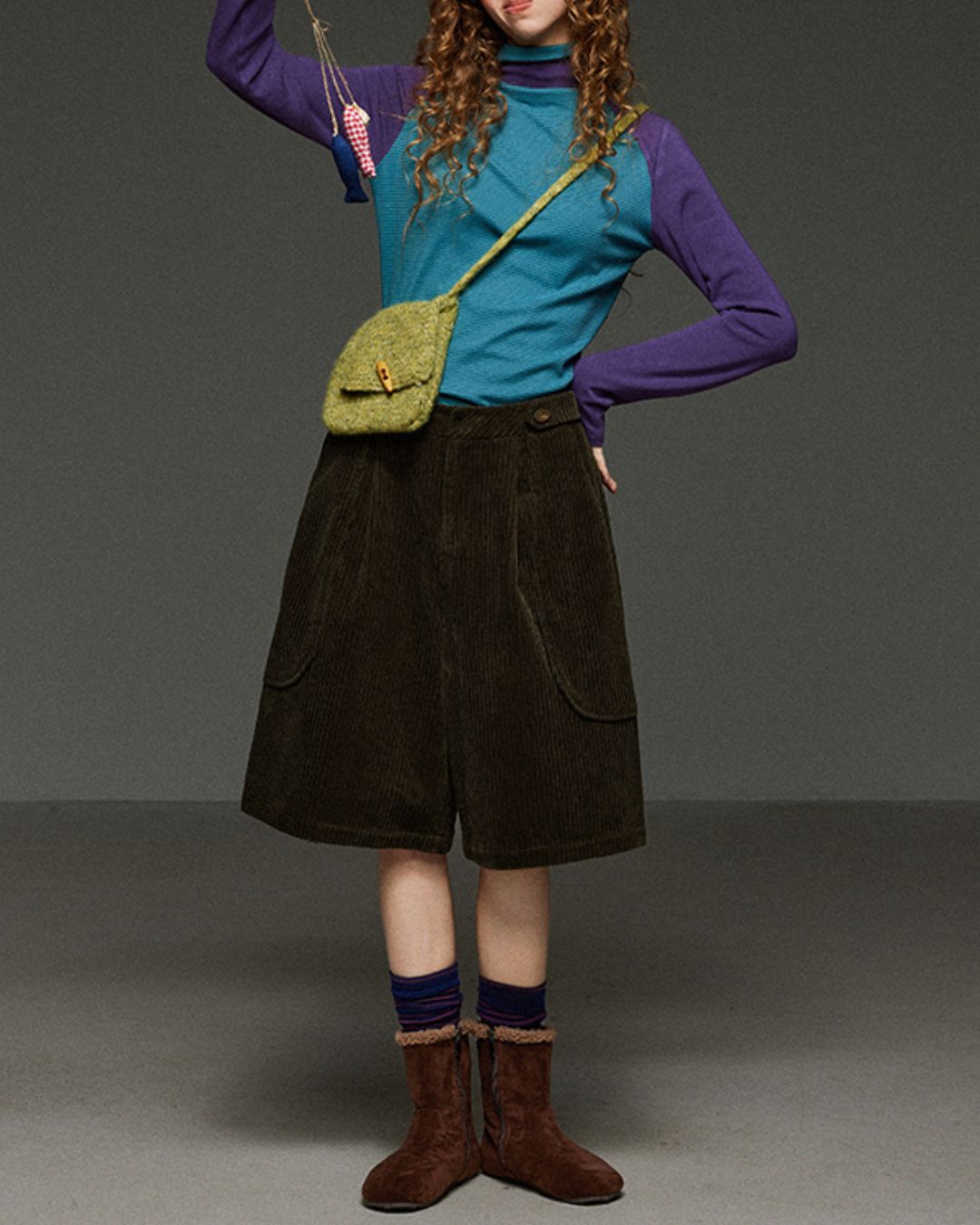 Colorblock Turtleneck T-Shirt　LT017