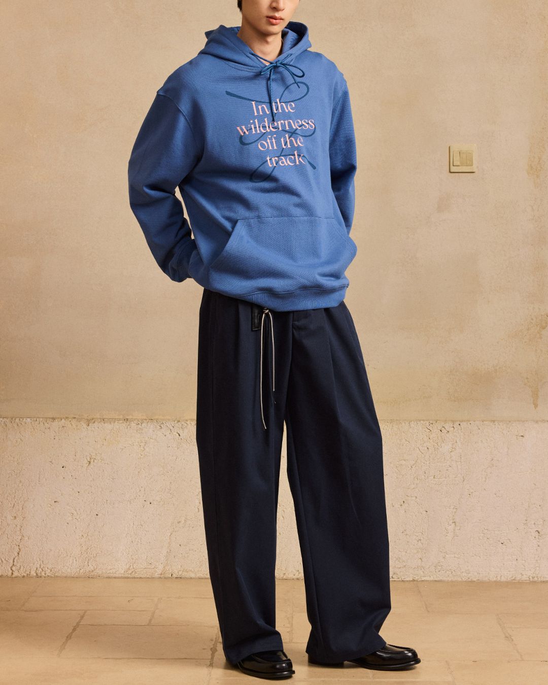 Rope ＆ Leather Tag Tuck Wide Pants　PT033