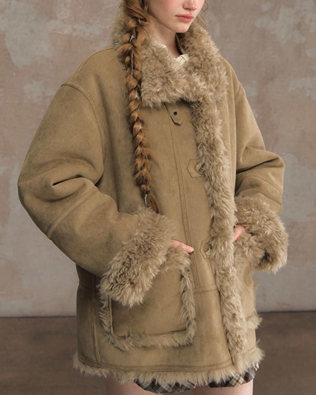 Reversible Mouton Fur Coat　CT025