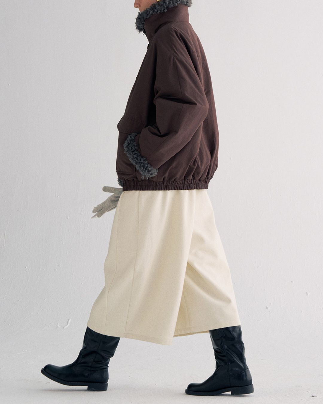 Stand-up Boa Collar Padded Jacket　JK077