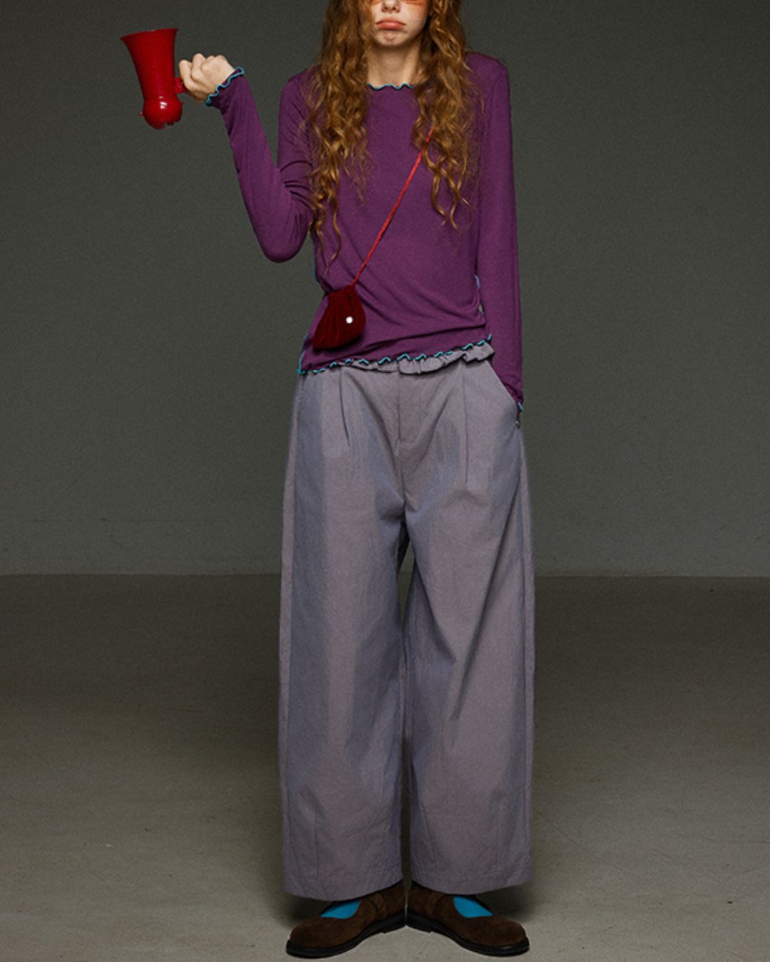 Color Stitch Mellow Frill T-shirt　LT013