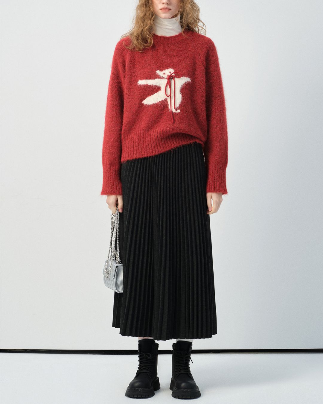 Bow Tie Bear Wool Sweater　KN040