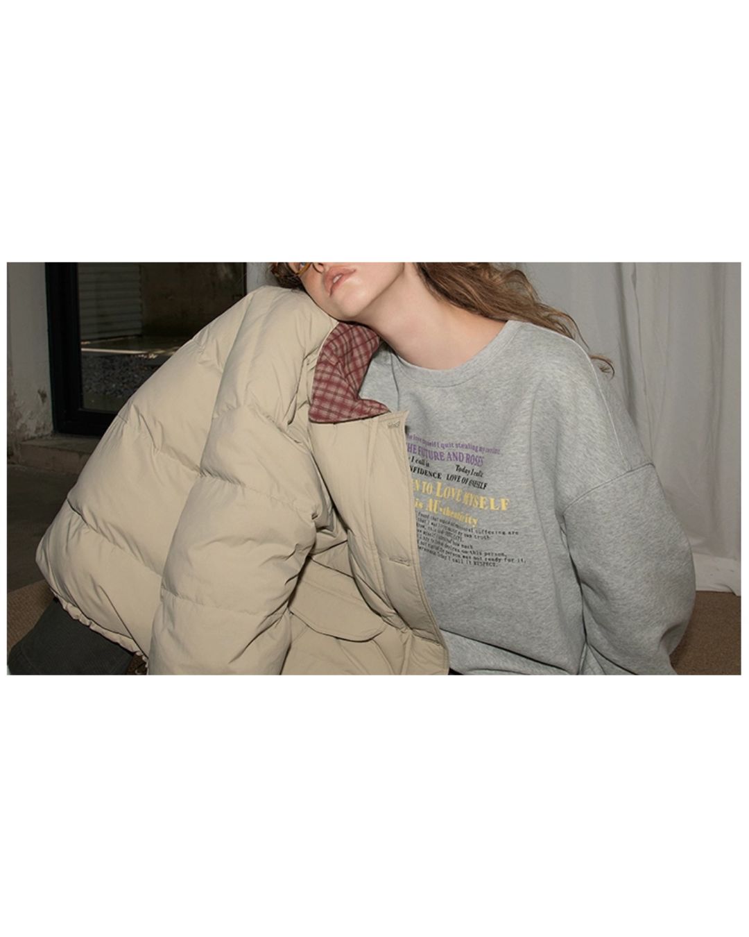 Check Reversible Down Jacket　JK047