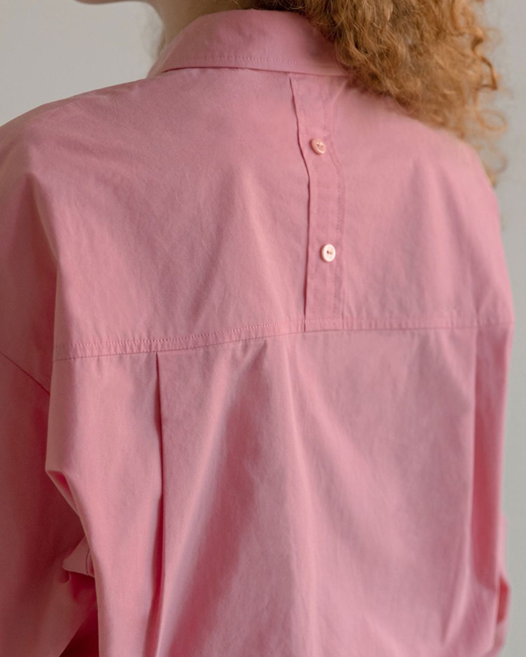 Back Half Button Collar Shirt　LS032