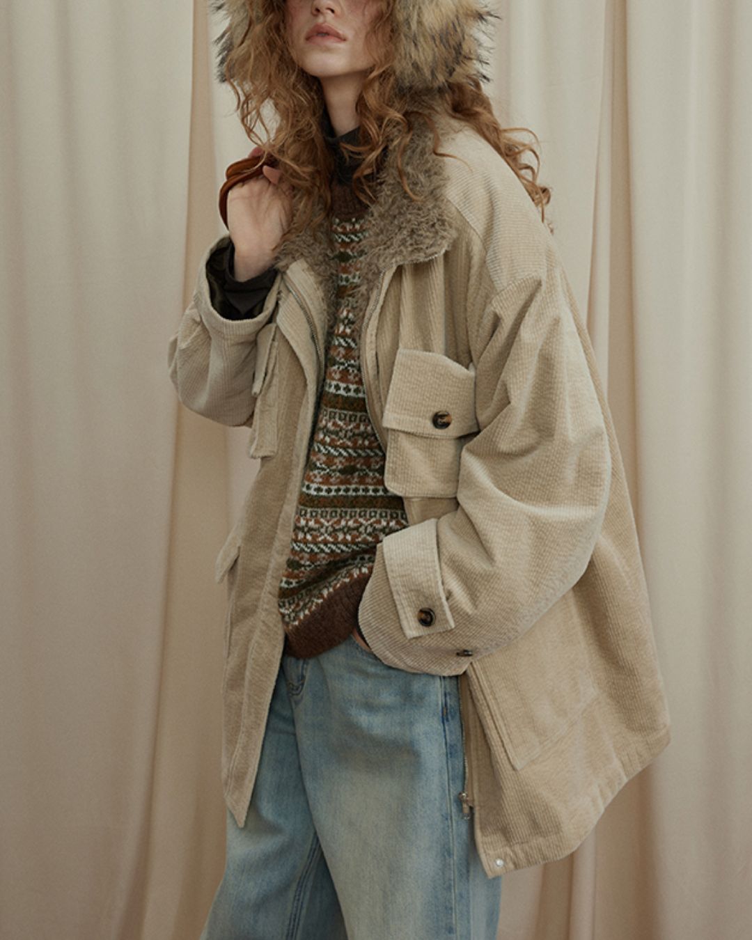 Jacquard Border Knit Vest　KN050