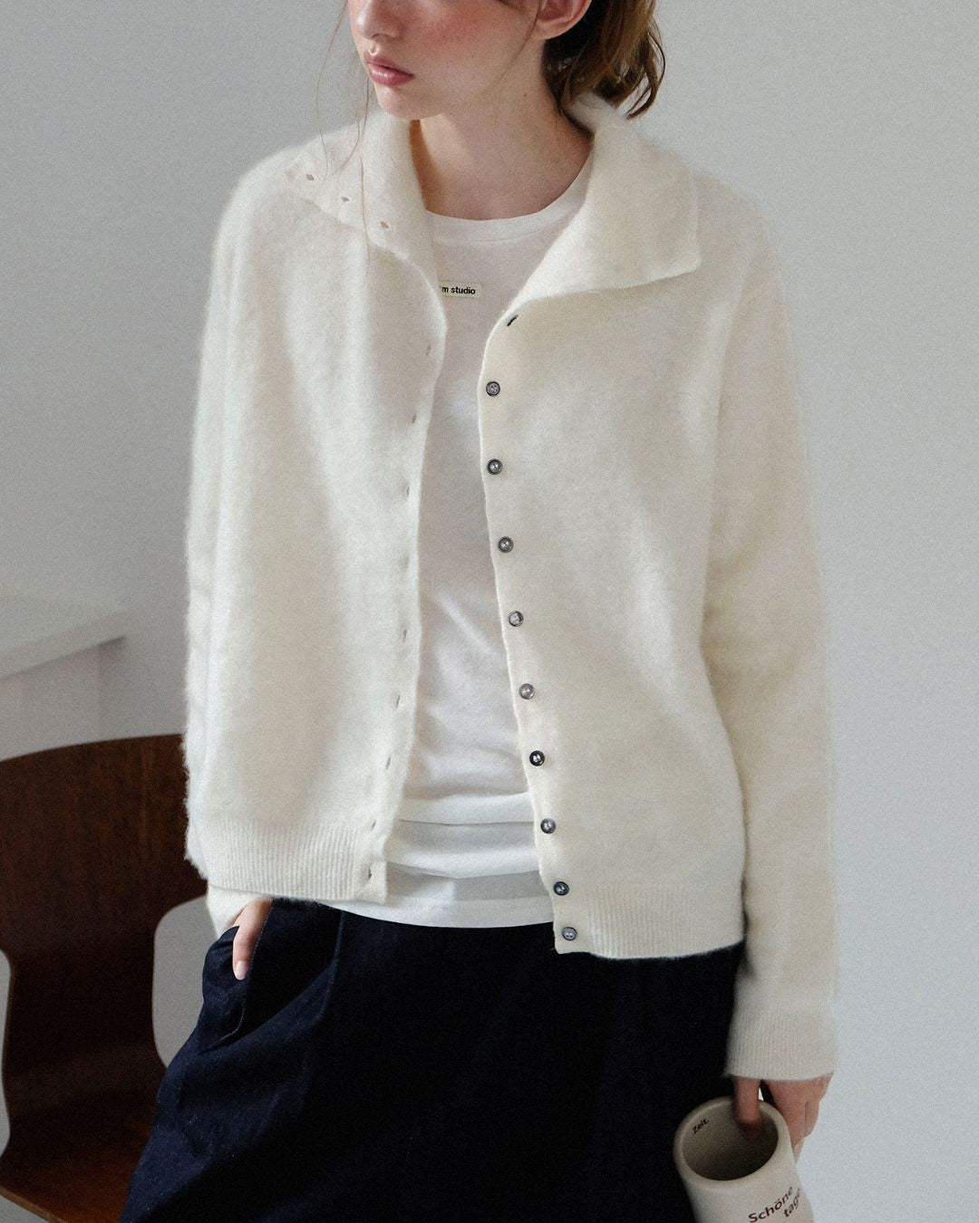 Wool Cashmere Knit Cardigan　KN038