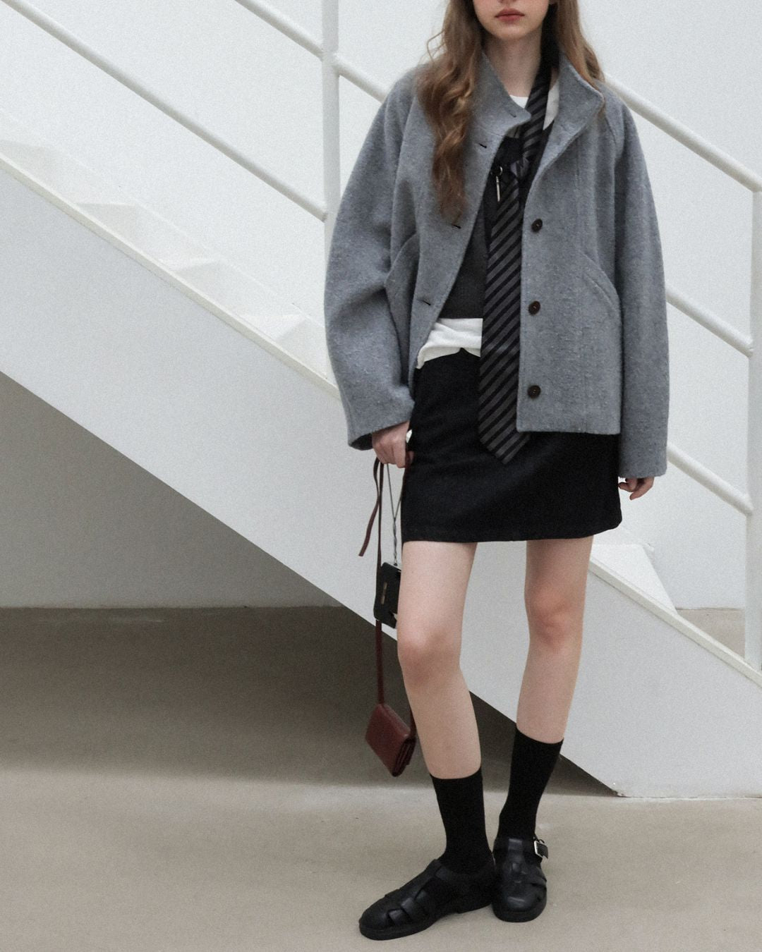 Stand-collar Wool Jacket　JK027