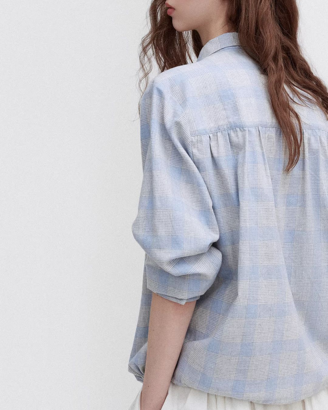 Bow Tie Ribbon Check Shirt　LS068