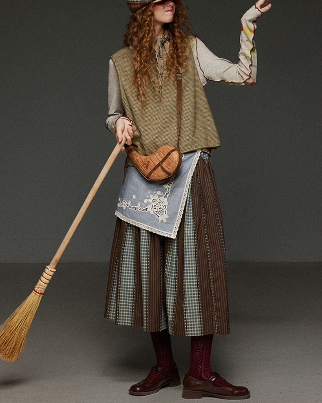 Mellow Frill Stitch Print T-shirt　LT011