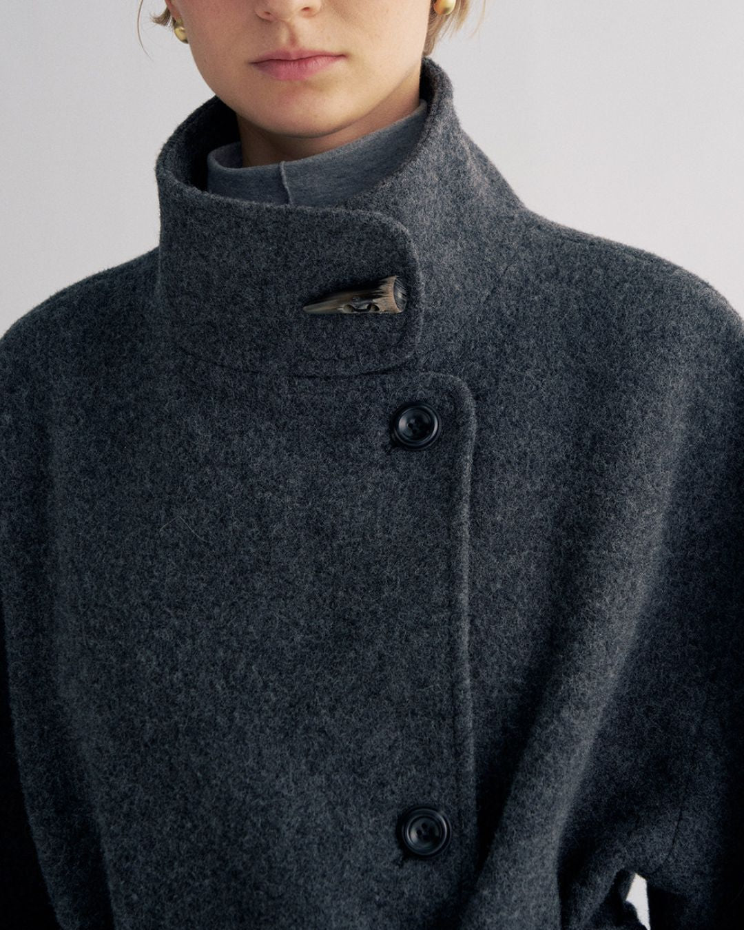 Stand-collar Wool Long Coat　CT029