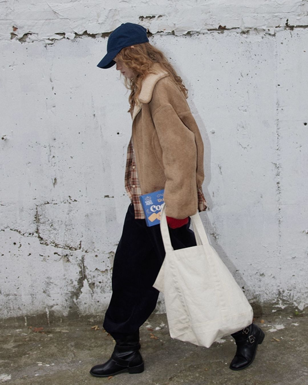 Reversible Boa Big Collar Jacket　JK055