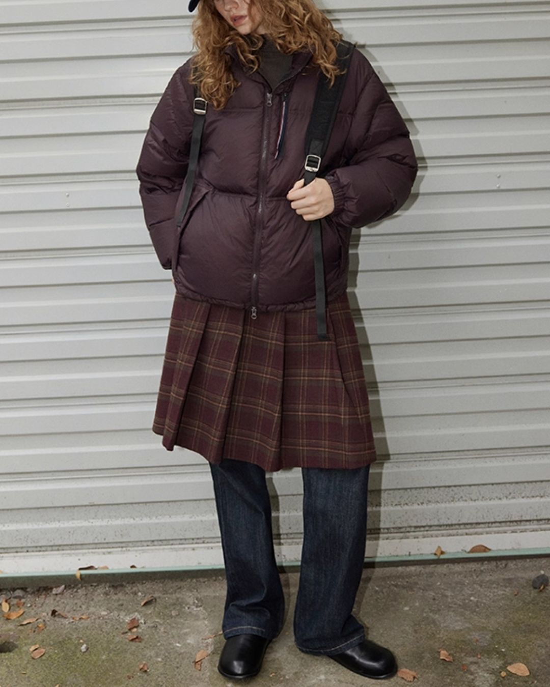 Retro Pleated Check Skirt　SK010