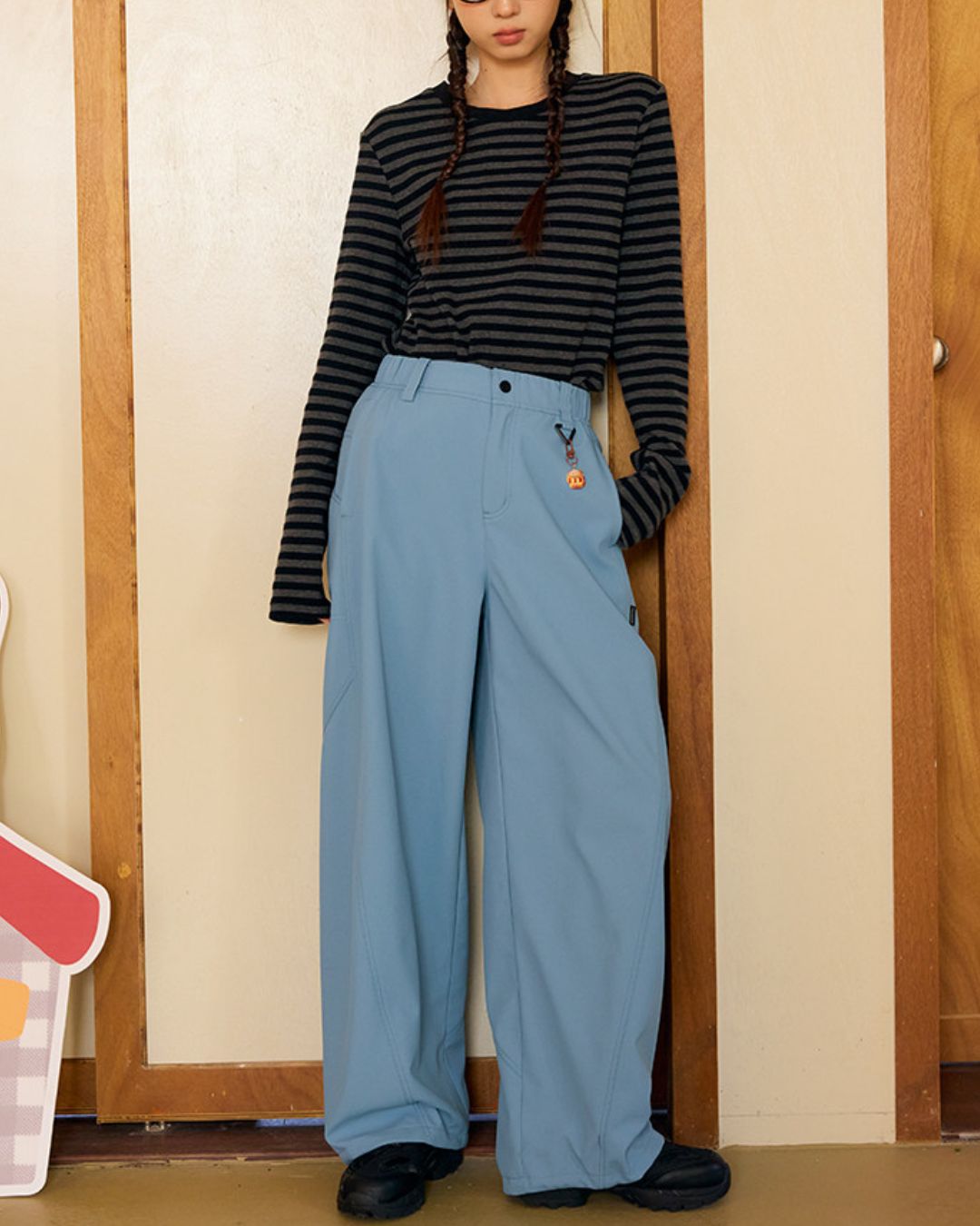 Border Thick Long Sleeve T-Shirt　LT020