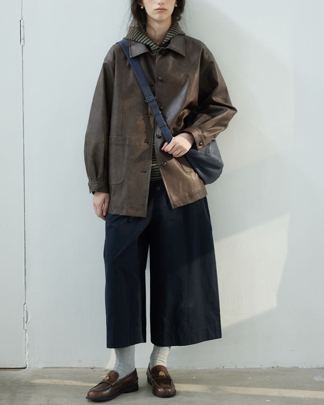 Draped Wide Cropped Pants　PT012