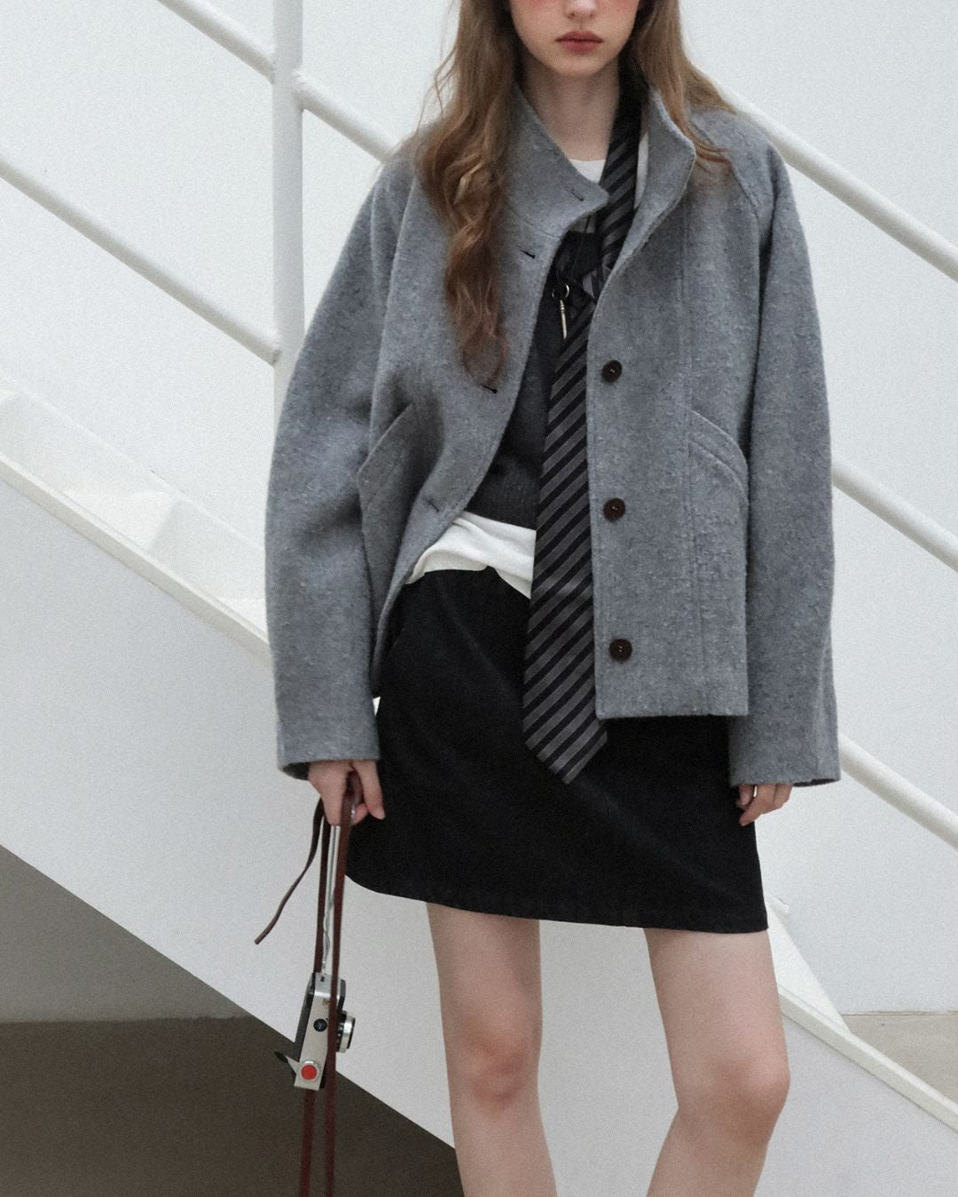 Stand-collar Wool Jacket　JK027