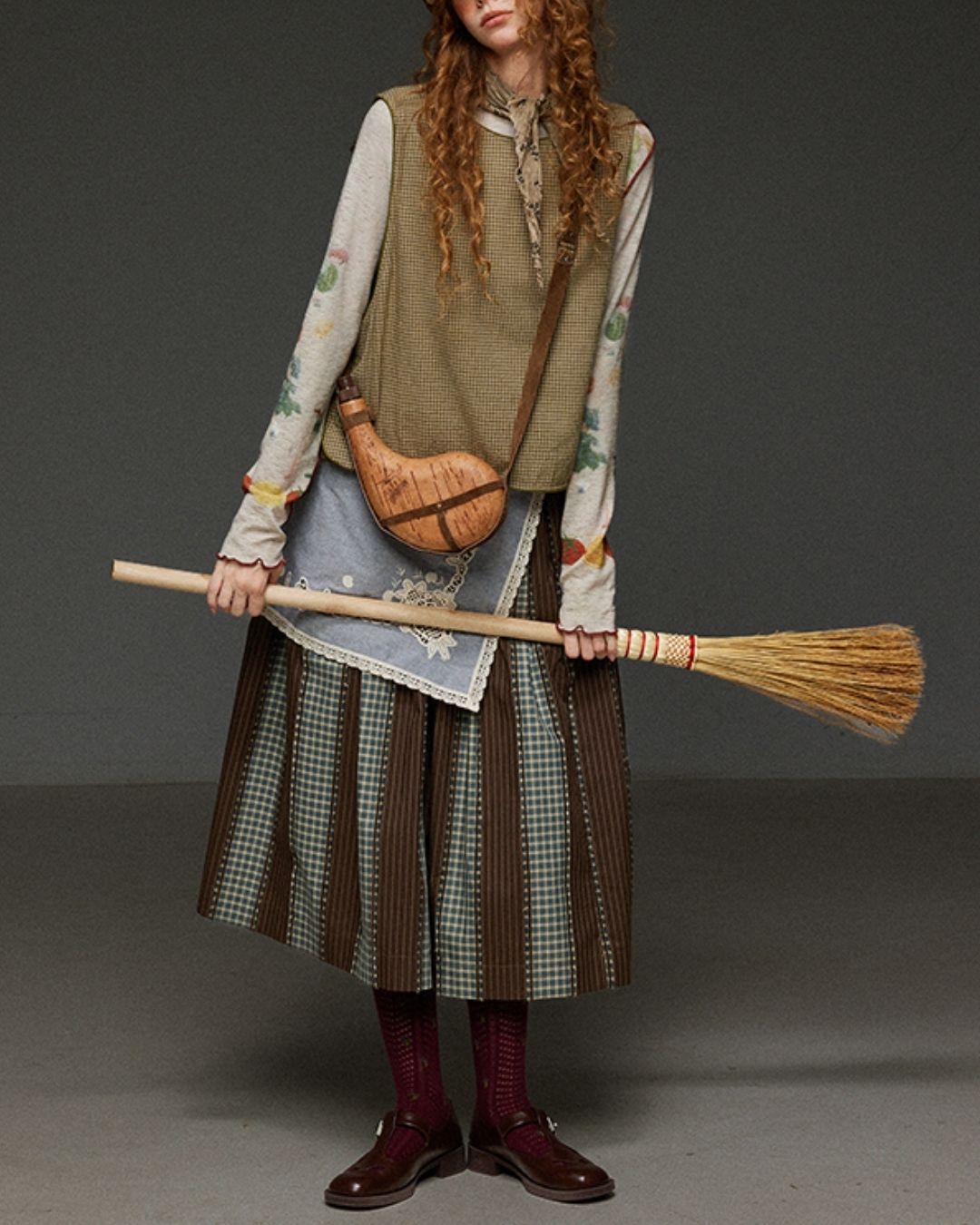 Mellow Frill Stitch Print T-shirt　LT011