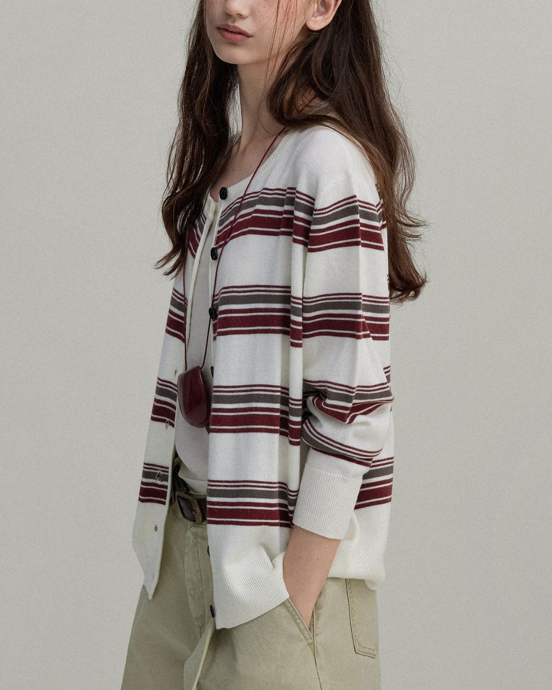 Border Knit Cardigan　KN021