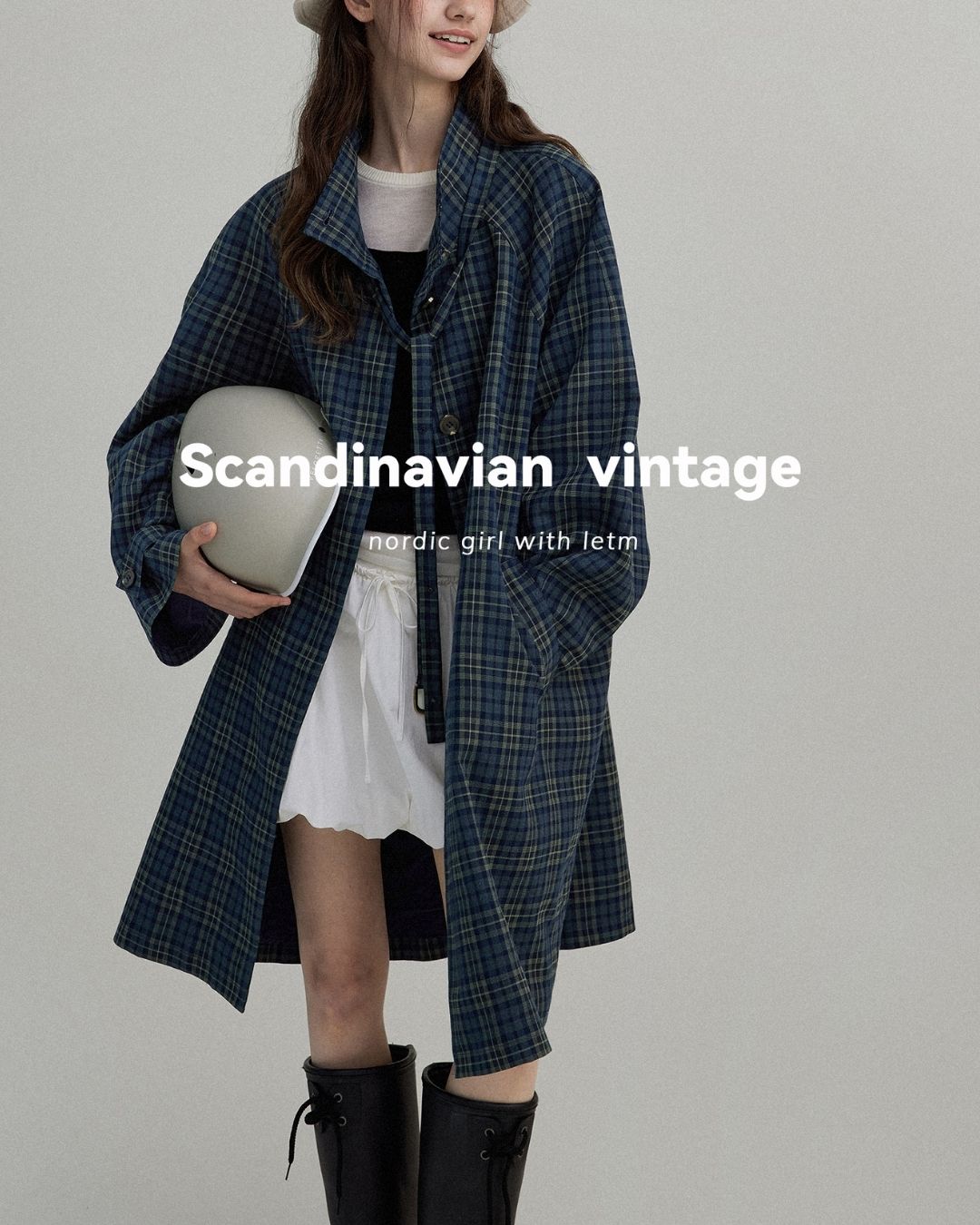 Stand Collar A-line Coat　CT002