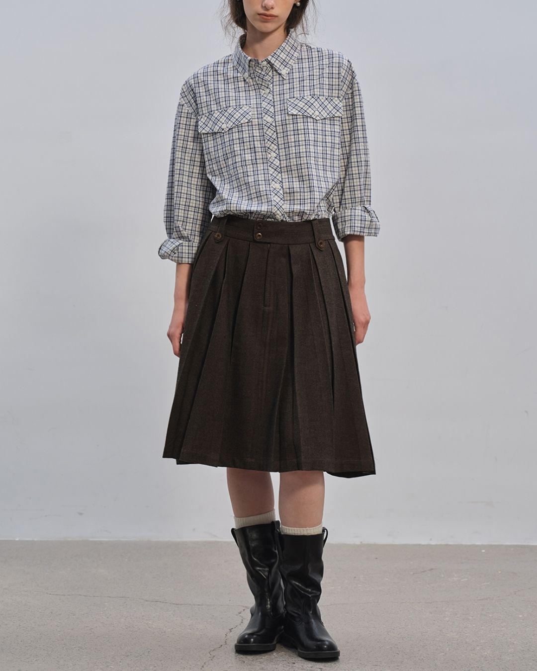 Retro Check Loose Shirt　LS024