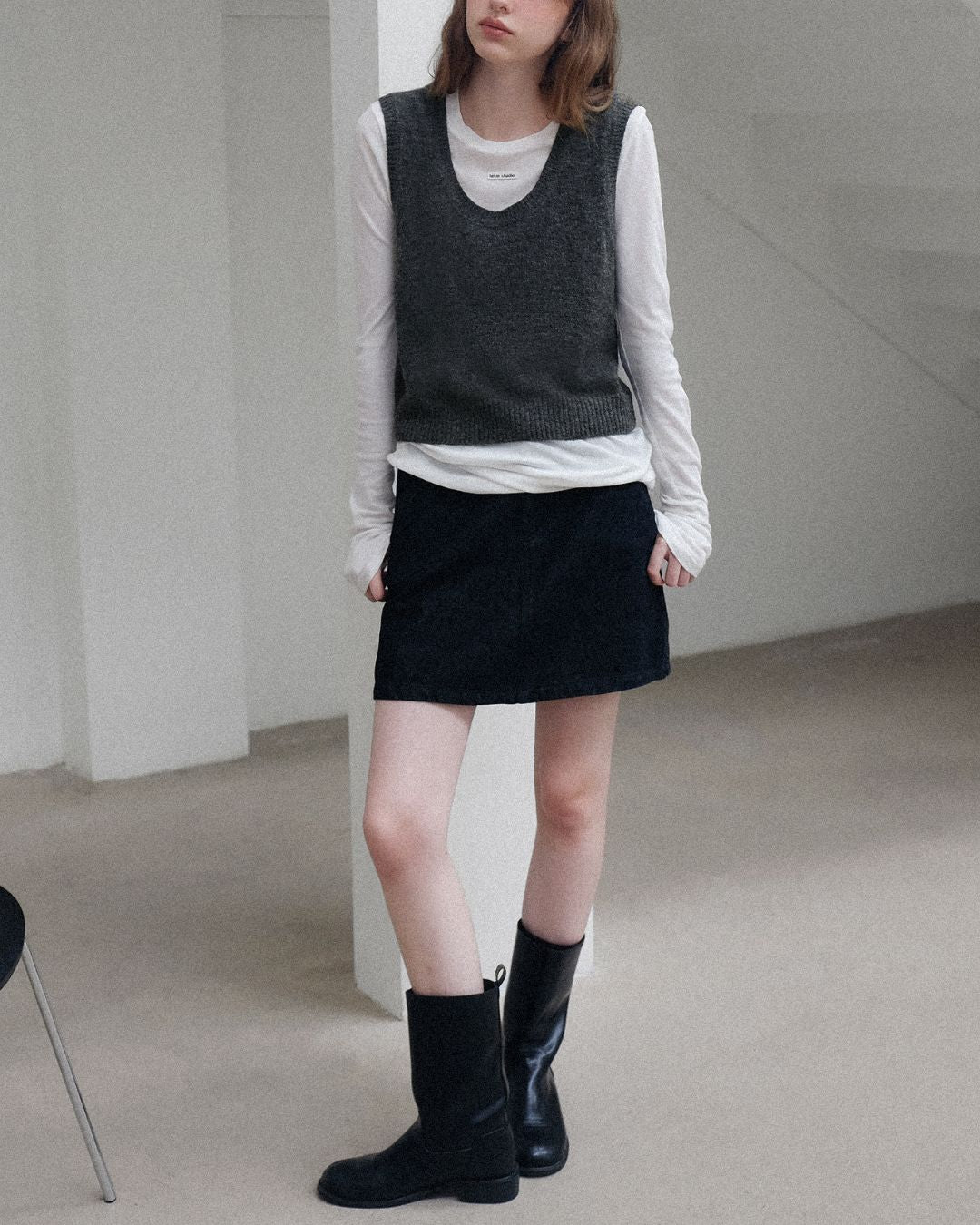 Soft Polo Knit ＆ U-neck Vest　KN023