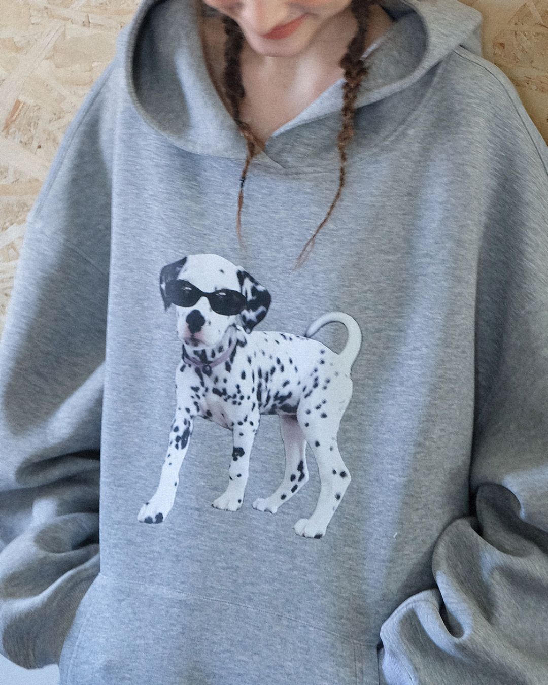 Dalmatian Print Oversized Hoodie　HD002