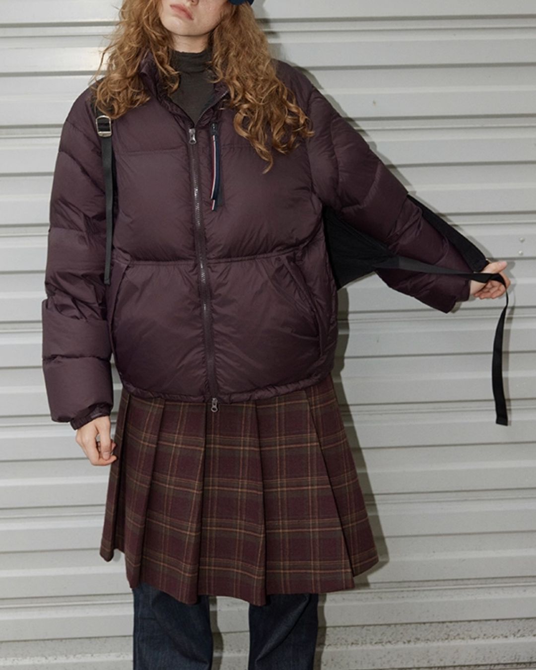 Retro Pleated Check Skirt　SK010