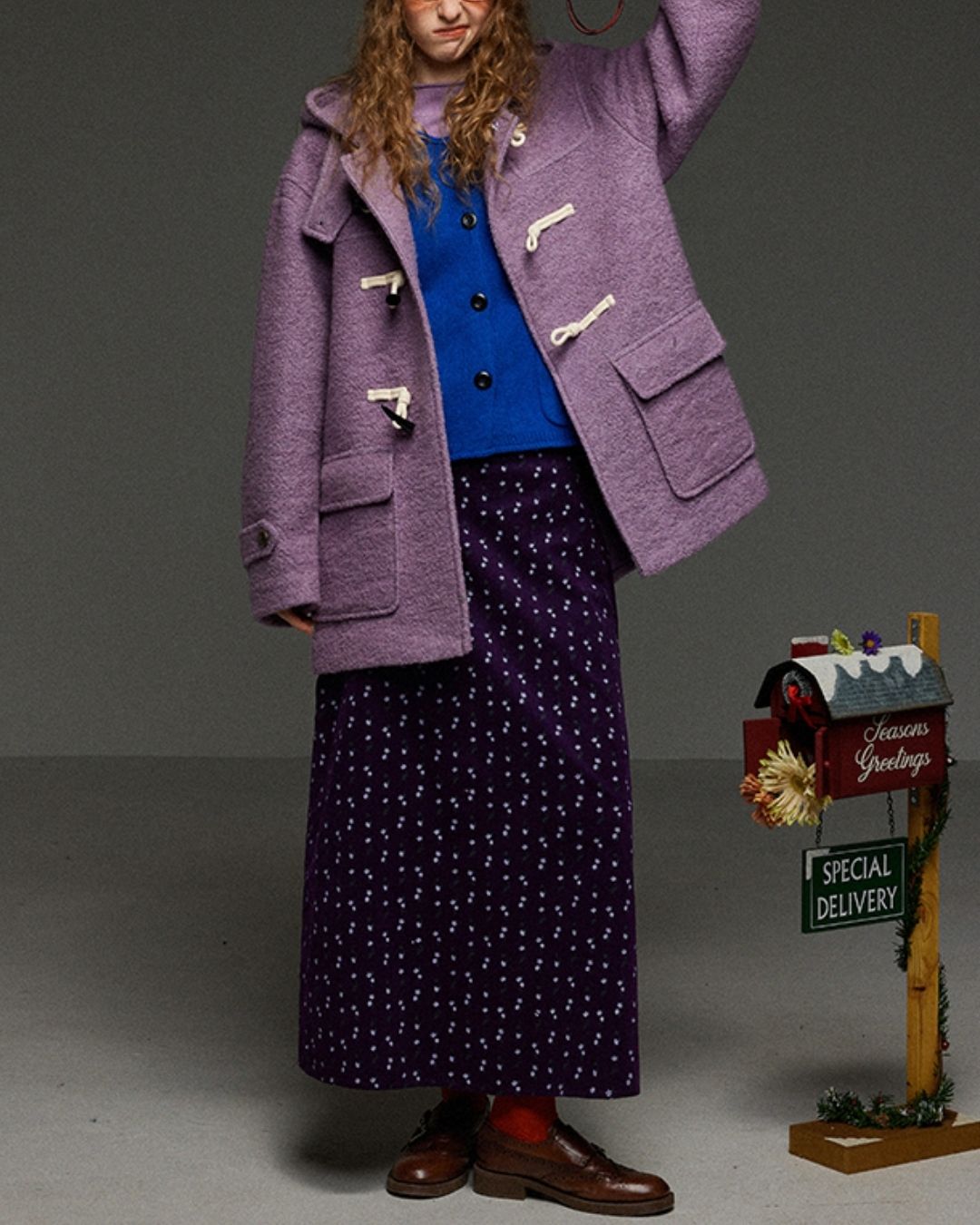 Retro Flower Corduroy Long Skirt　SK013