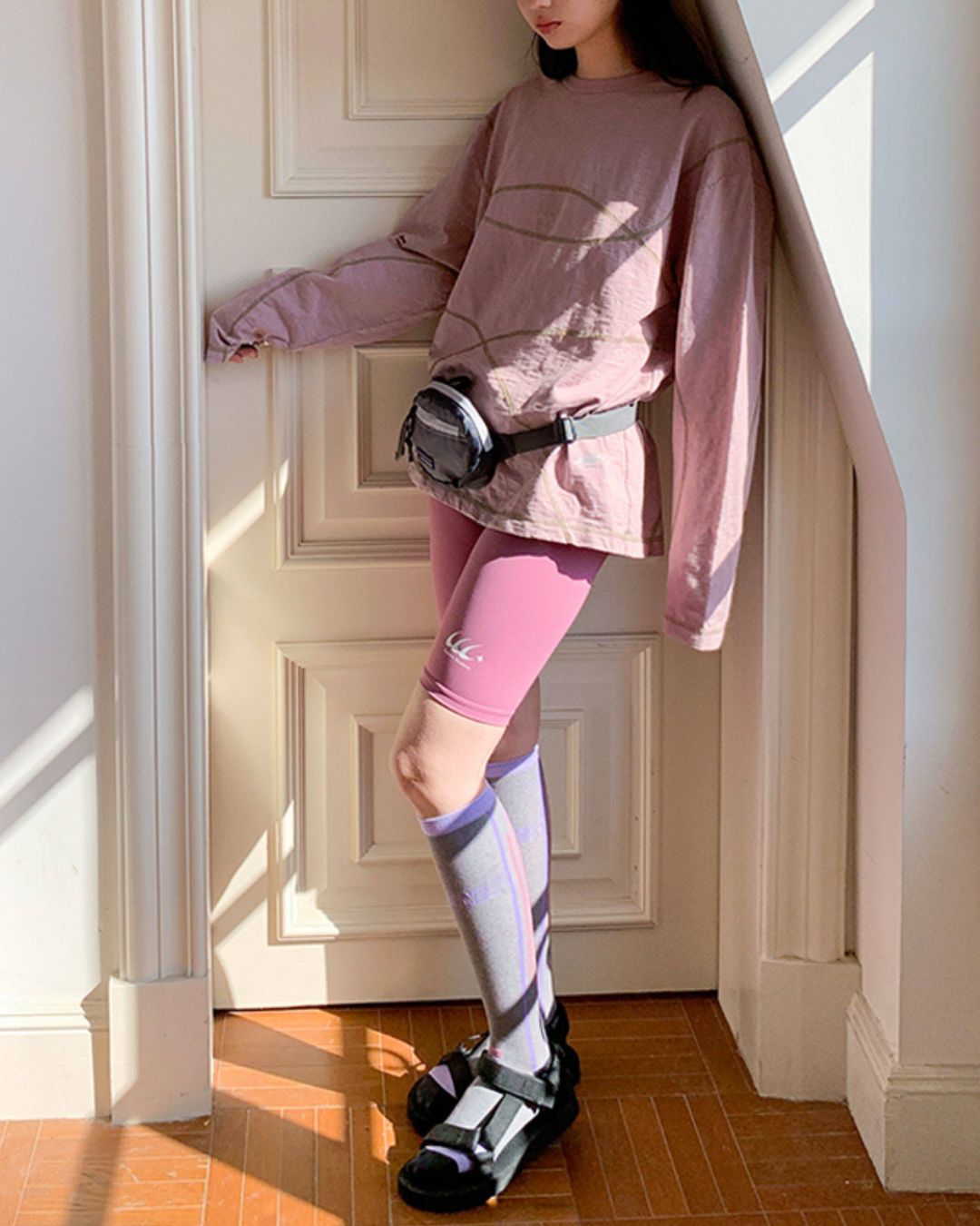 Color Block Sports Knee Socks　OR001