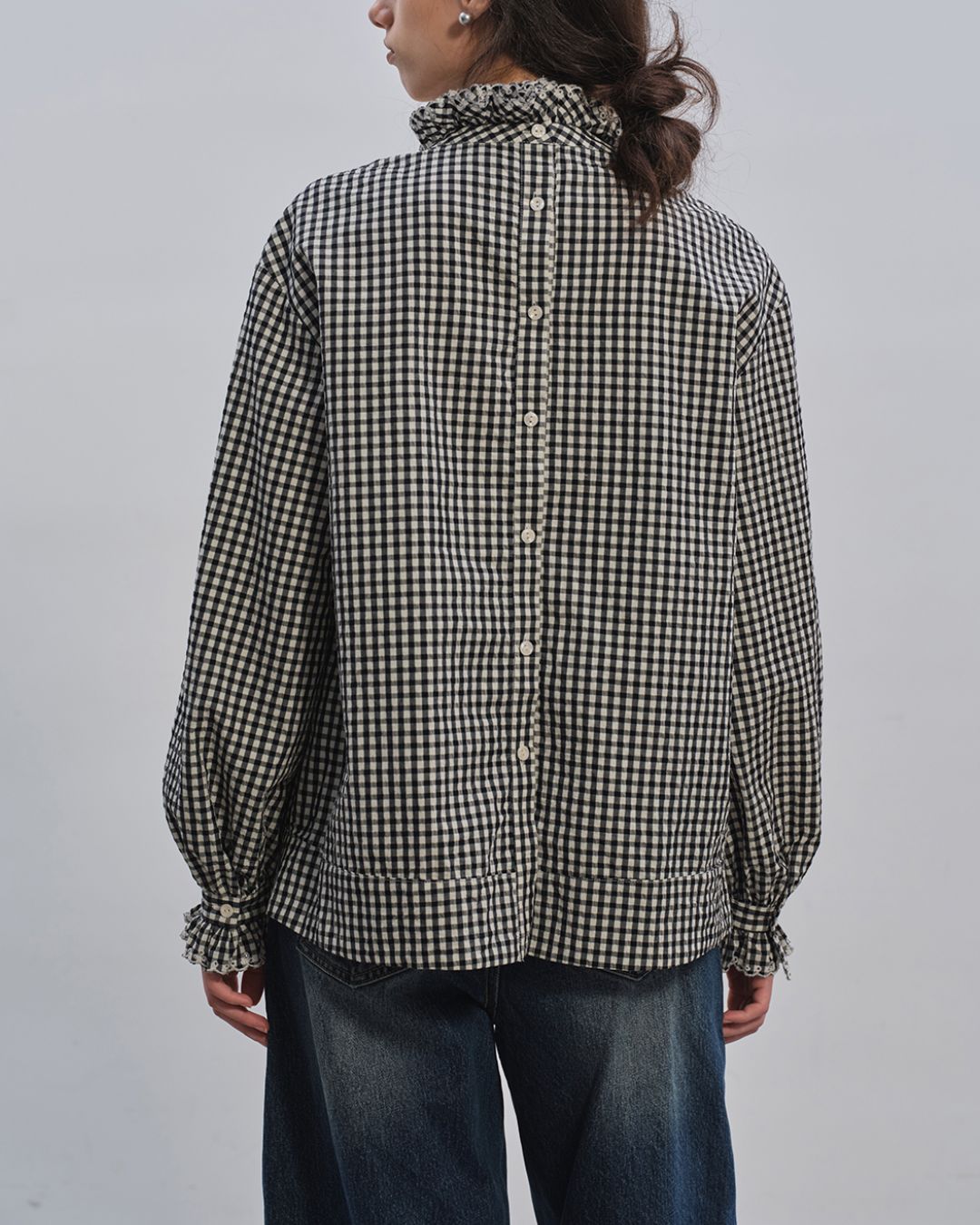 Back Button Ruffle Shirt　LT009