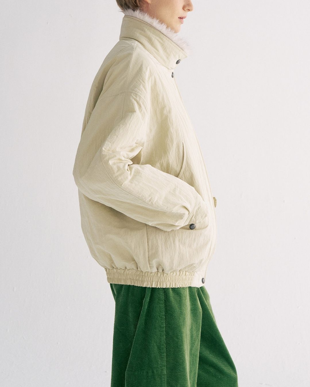 Detachable Fur Collar Quilted Jacket　JK078