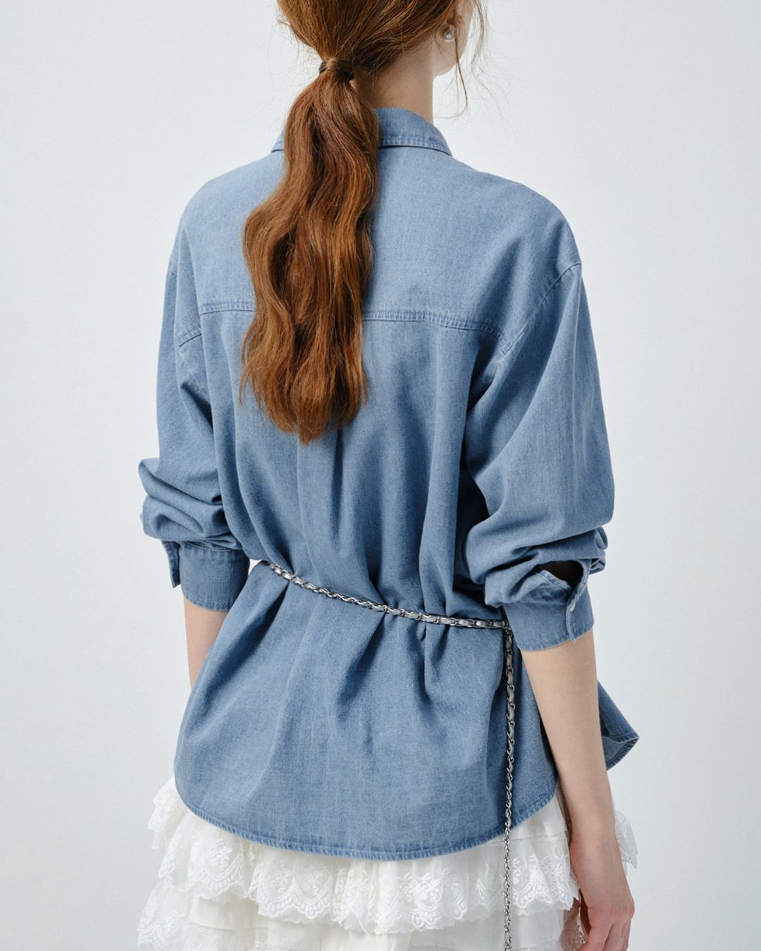 Lace V-neck French Shirt　LS033