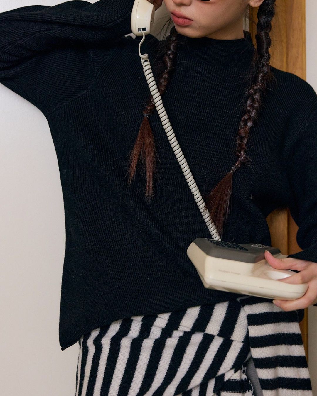 Basic Rib Mock Neck Knit　KN090