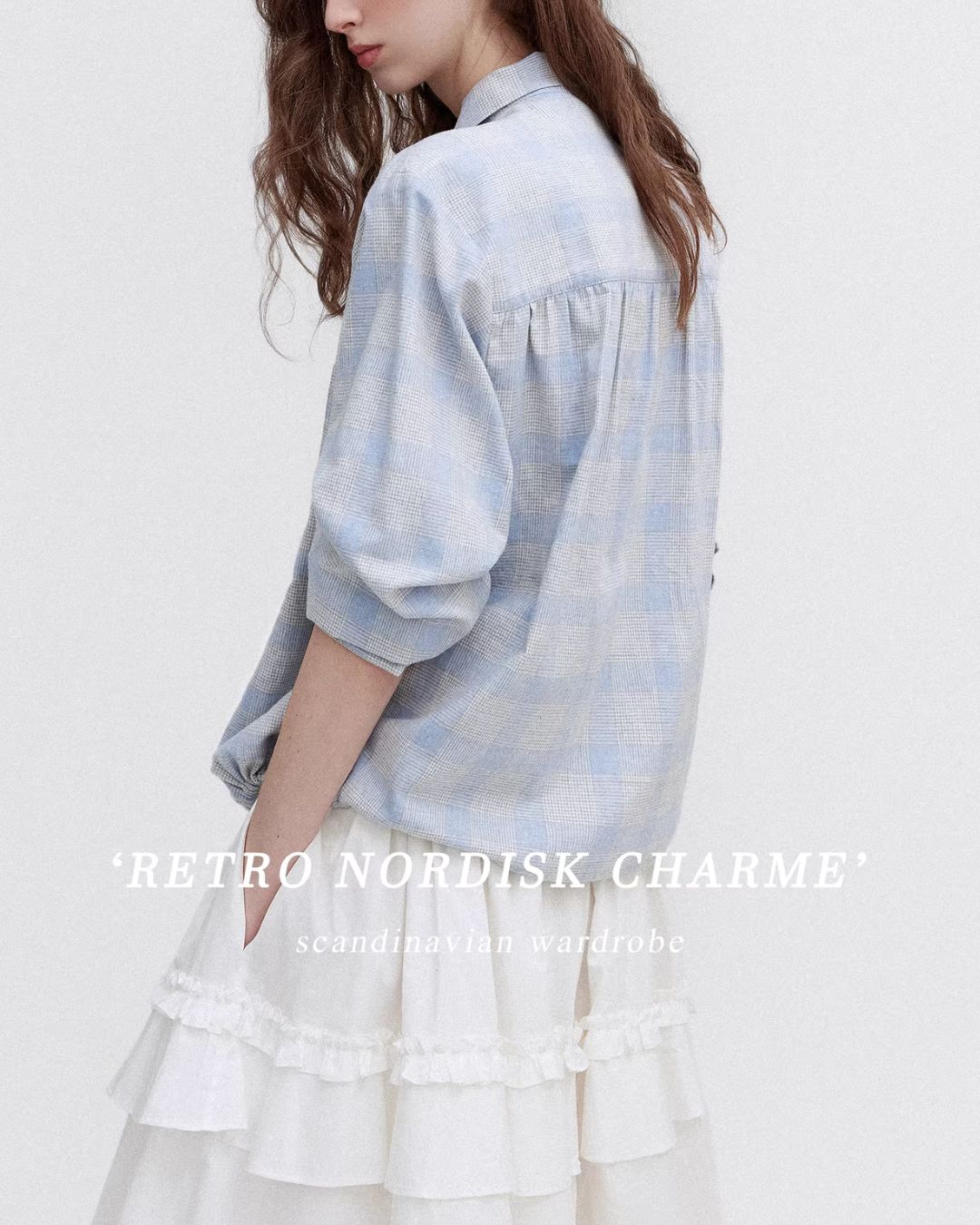 Bow Tie Ribbon Check Shirt　LS068