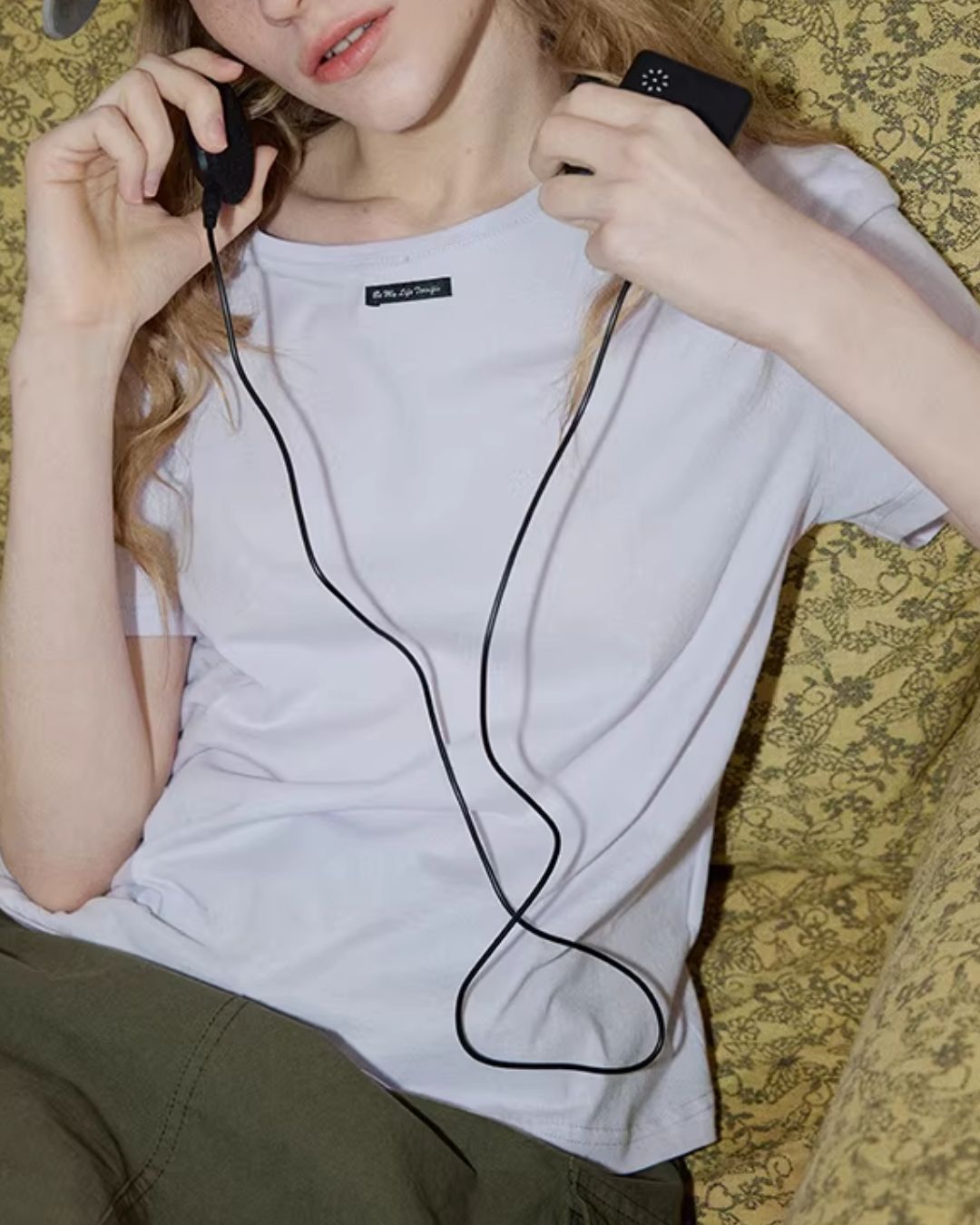 One-point Label Basic T-shirt　ST007